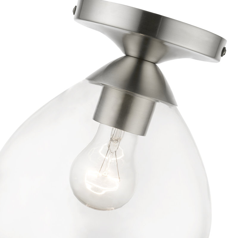 Plafonnier semi-encastré 1 lumière Astair Astair, Nickel brossé