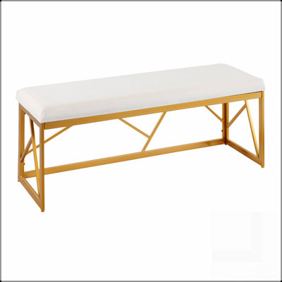 Folia Glam Metal Bench In Gold Steel