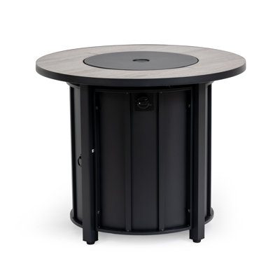 Table de foyer au propane moderne de 30 pouces avec corps en acier et plateau en céramique (support de réservoir non inclus)