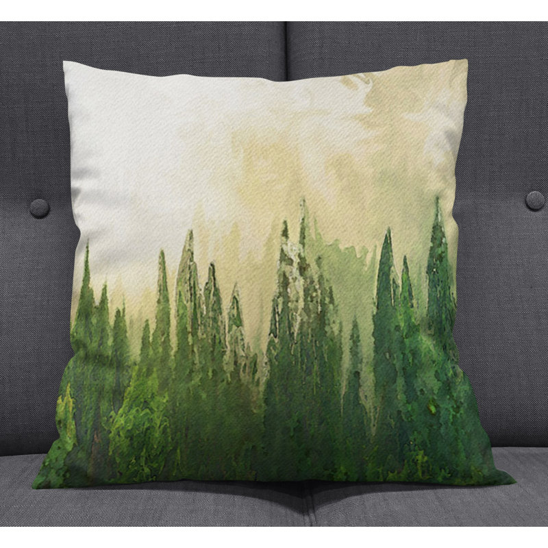 Throw Pillow With Insert, Brown/Green 1, 16"H x 16"W