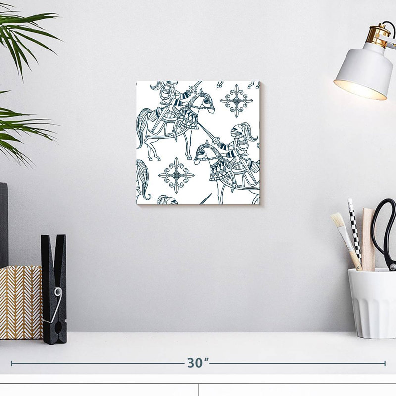 Chevaux Mehar avec chevaliers médiévaux, H 10 po x l 10 po