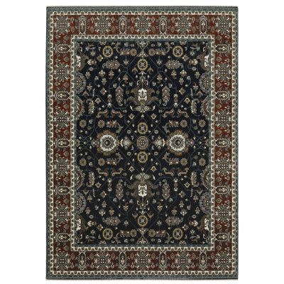 Tapis oriental en polyester tissé à la machine Sonaya