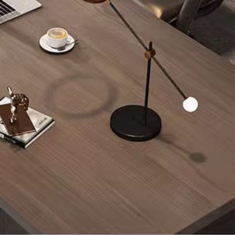 Bureau de direction en L en noyer massif avec tiroirs, Oui, 29.53"H*102.36"W*55.12"D