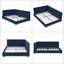 Canapé-lit rembourré en velours bleu foncé Mid-Century avec dossier et accoudoirs, lit de jour pour chambre à coucher et salon-1764931702