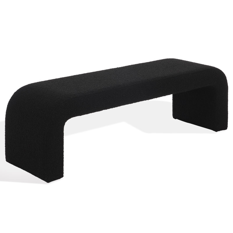 Banc rembourré Daine, Bouclé noir