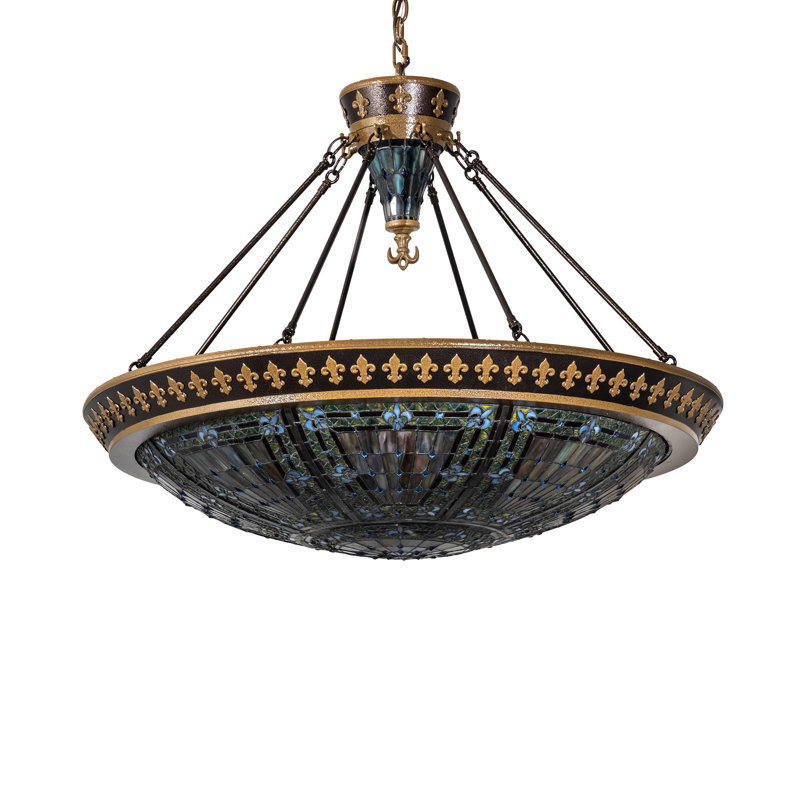 38" Wide Fleur-De-Lis Inverted Pendant