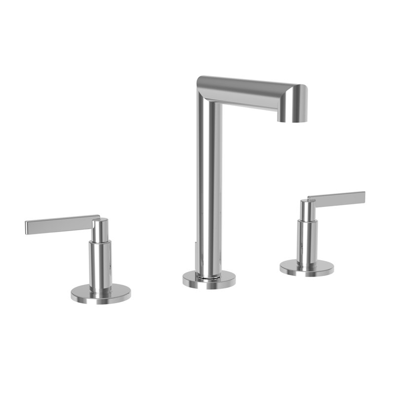 Tolmin Widespread Bathroom Faucet with Drain Assembly, Lever Handle, Polished Chrome