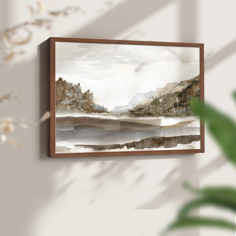 Mountain Time - Reproduction encadrée - Restickable, H 16 po x l 20 po, Noyer