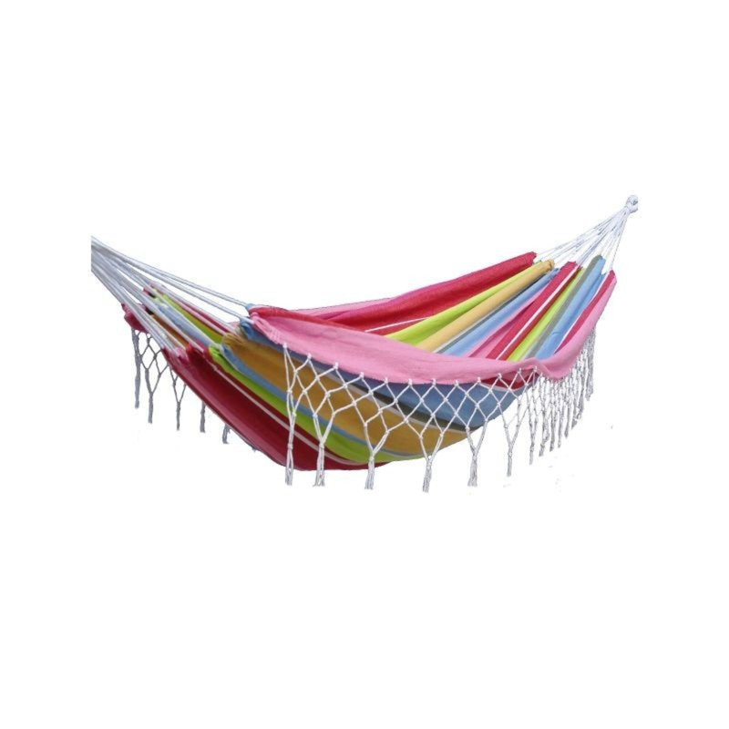 Leatham Double Classic Hammock with Stand, Red/Yellow/Blue