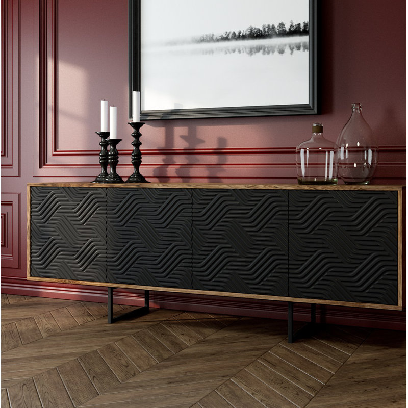 Largo 204cm Sideboard, Black/Walnut