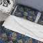 Ensemble de housse de couette transitionnelle Blue Gold Royal Damask Glamour IV-109161090