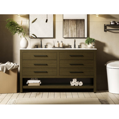 60 inch Double Bathroom Vanity_Modern_VF60560