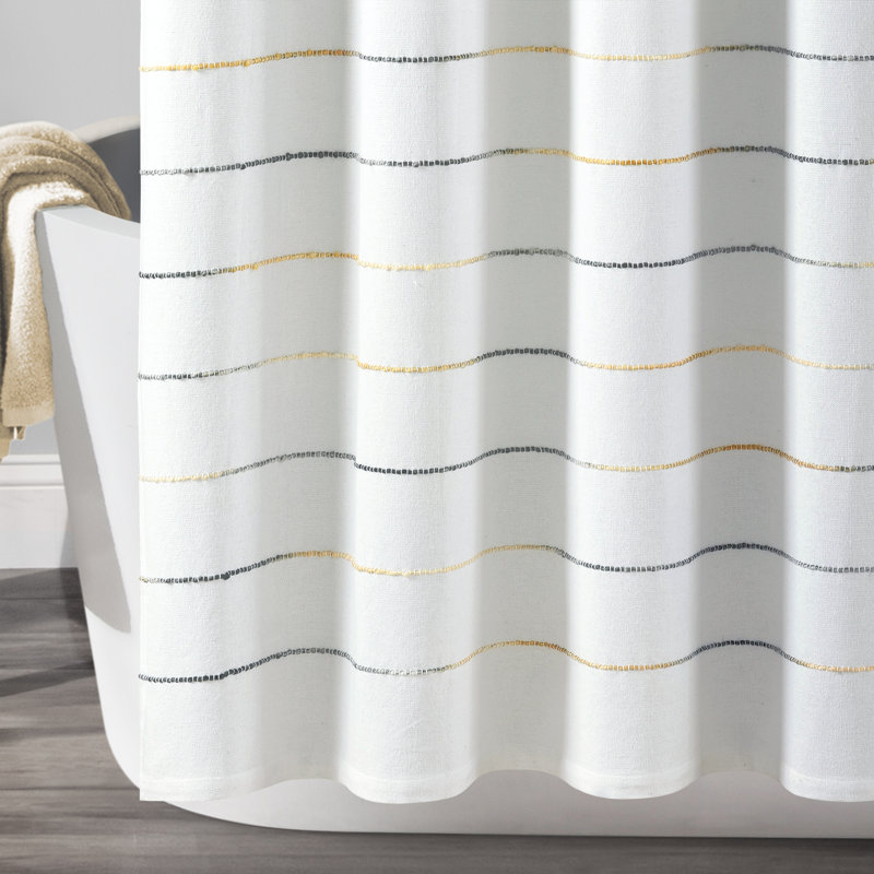 Rideau de douche Ombre, Jaune/gris, H 72 po x l 72 po