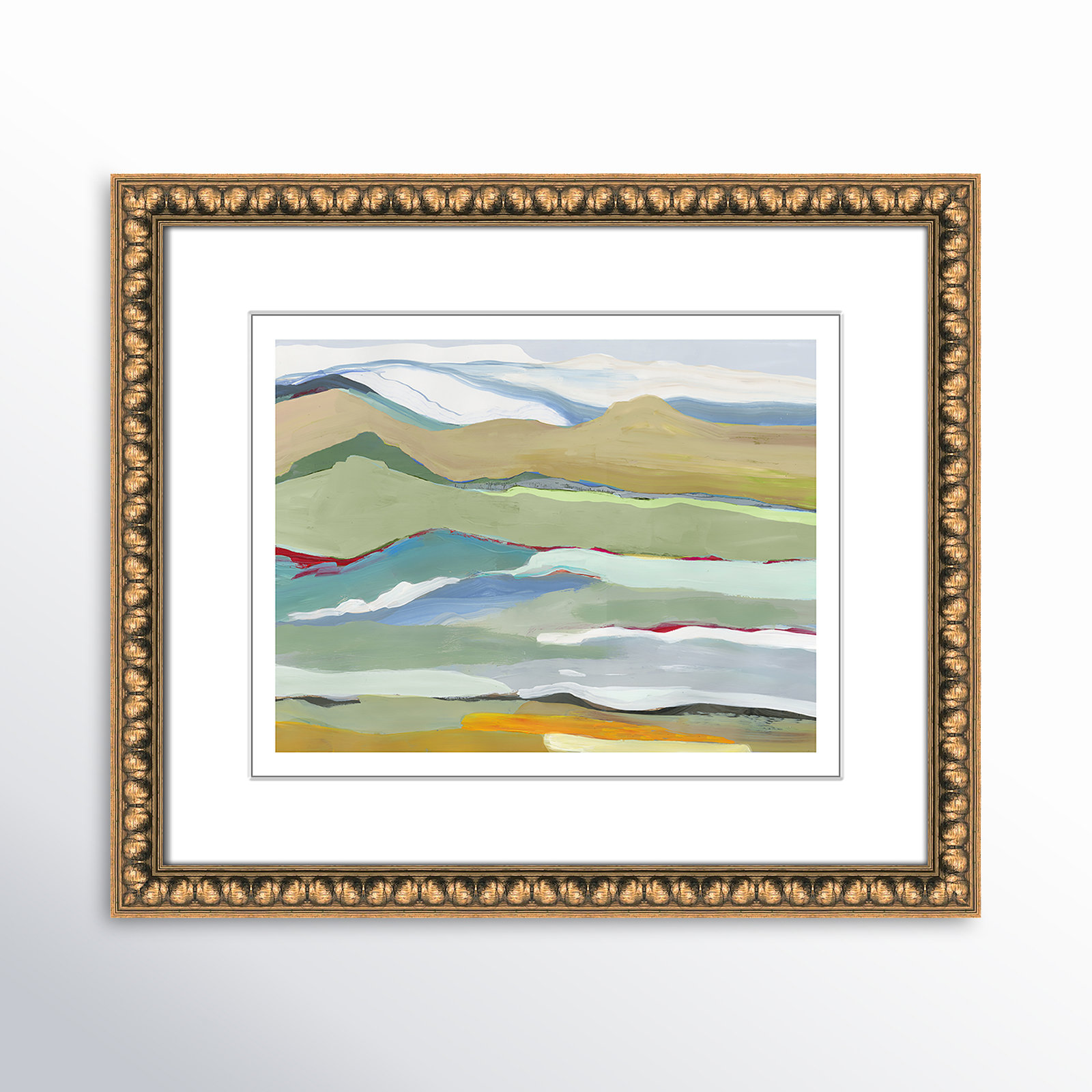 Dee "Goodbye Summer on the Hills" Painting, 18.25" H x 24.25" W x 0.88" D, Gold Bead Framed