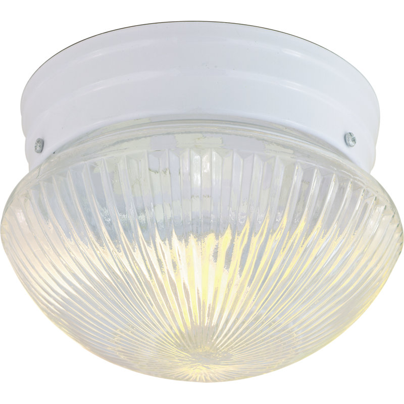Plafonnier encastré simple 2 lumières Daughtrey, Blanc, H 5 po x l 7,5 po x P 7,75 po