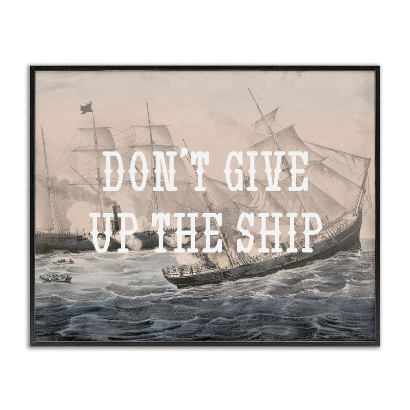 N'abandonnez pas le bateau, estampe numérique par Daphne Polselli, Giclée encadrée noir minuit, H 16 po x l 20 po