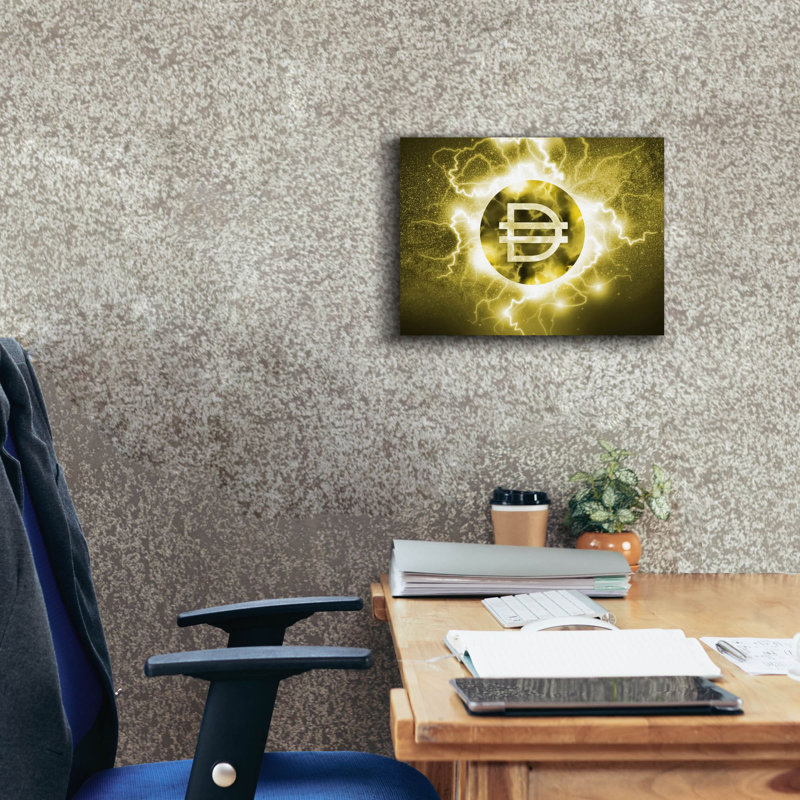 «Crypto Eclipse Dai» par Epic Portfolio, art mural sur toile, H 12 po x l 16 po x P 0,75 po