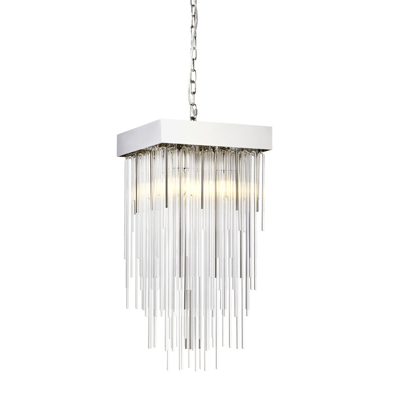 Luminaire suspendu 4 lumières Waterfall, Argent