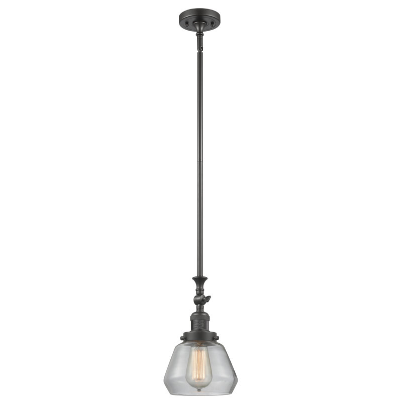 Luminaire suspendu en forme de dôme à 1 lumière Chill, Bronze huilé, Transparent