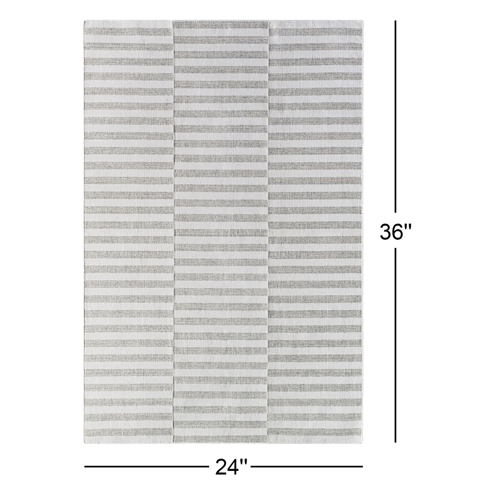 Evett Hand-Woven Striped Rug, Rectangle 2' x 3'