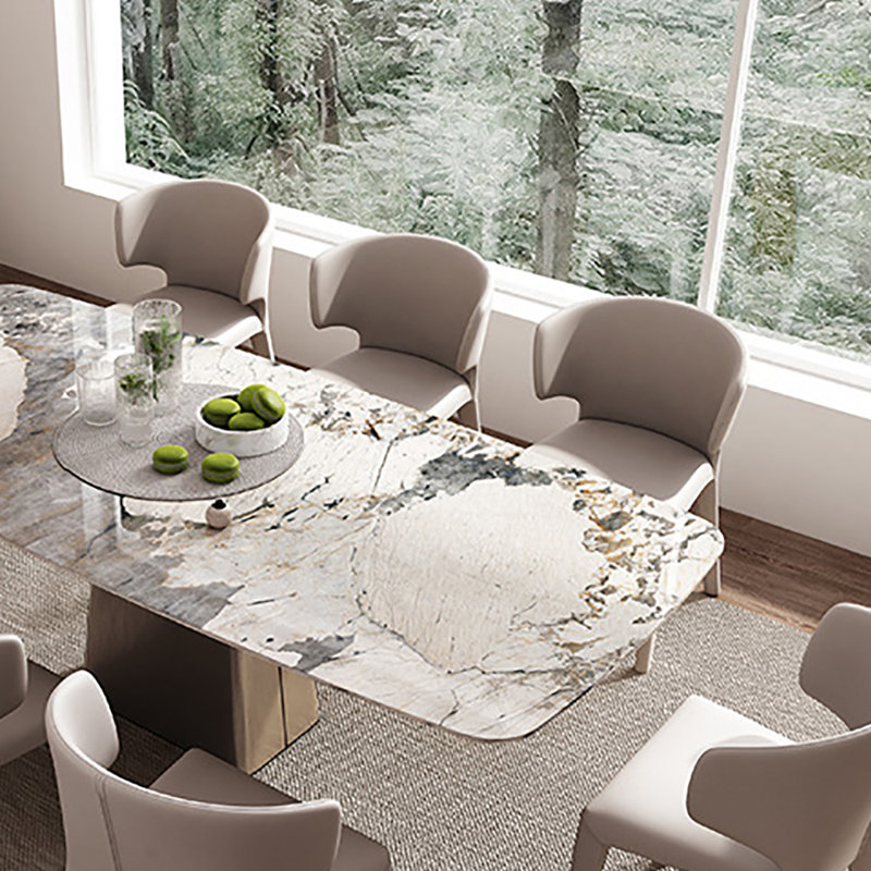 Doshier Metal Base Dining Table, 29.5"H x 63"L x 31.5"W