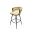 De 2 tabourets de bar bruns. Cuir technique, cadre pivotant à 360 °, siège rembourré pour bars, tavernes, tabourets de restaurant en brun. Tabouret de comptoir Cafés, Fermes