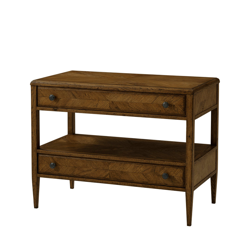 Nova 2 - Drawer Solid Wood Nightstand, Dusk Brown