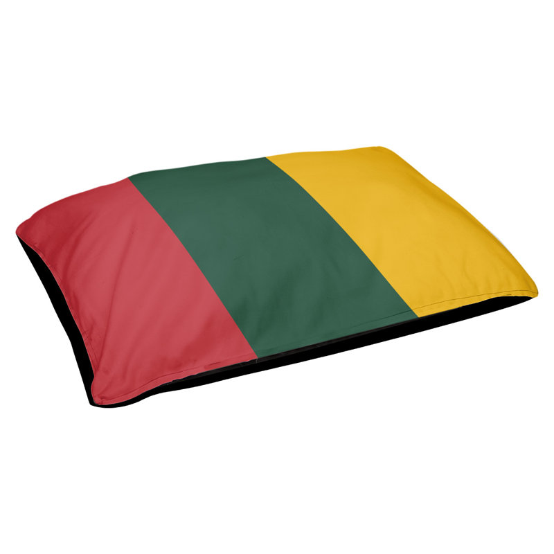 Oreiller rectangulaire New York, Petit (L 18 po x l 28 po), Fer rouge / vert forêt / or récolte