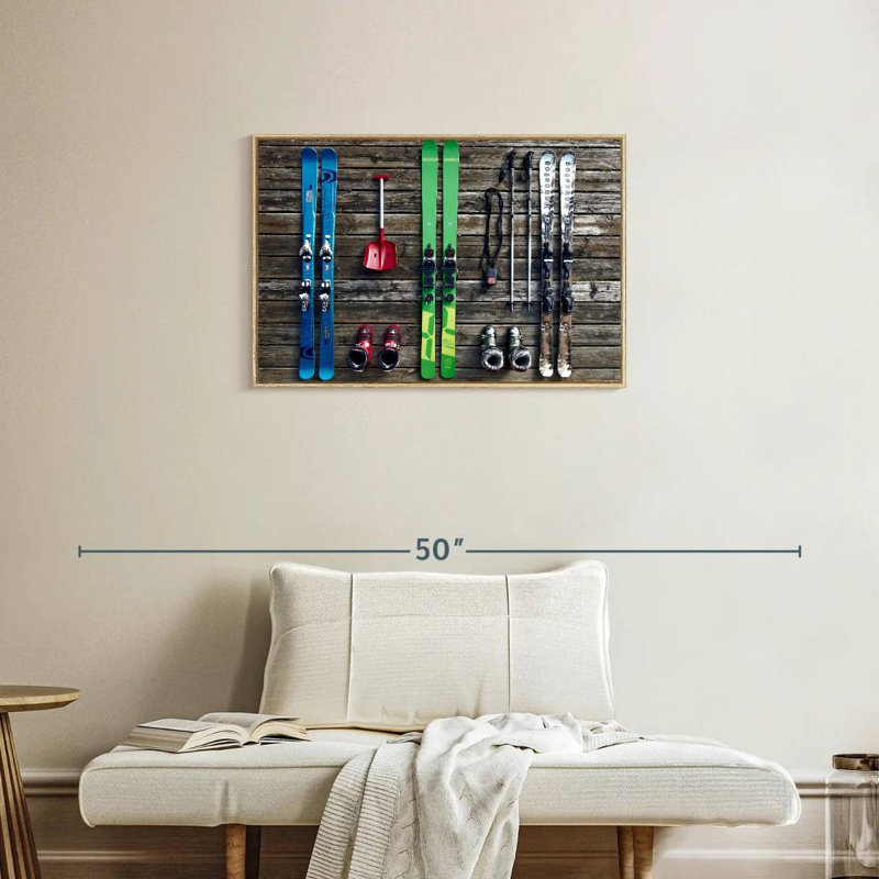 Équipement de ski, Cadre flottant en bois naturel, 31 po x 21 po