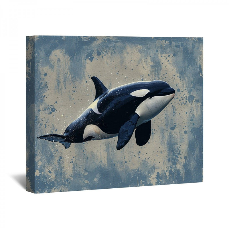 Orque baleine, reproduction d'art sur toile, H 11 po x l 14 po x P 3 po