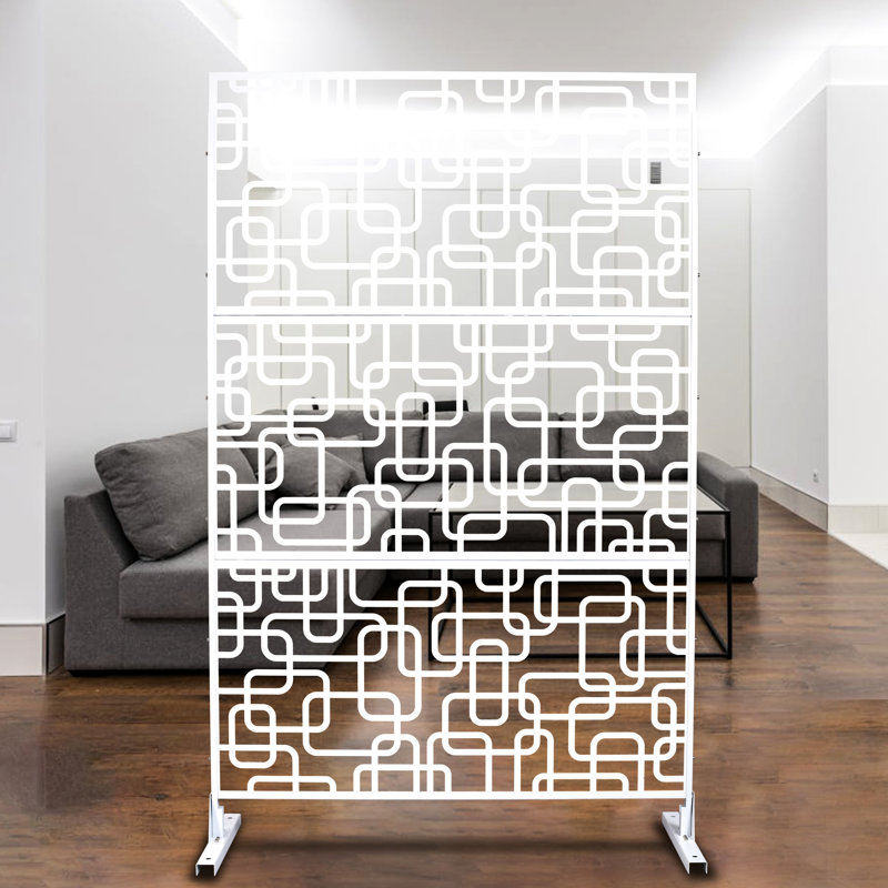 Écran d'intimité en métal l 76 po H48 po, blanc - pour le jardin, le patio, l'ambiance extérieure, balcon de clôture 76 po x 48 po, utilisation sur la pelouse