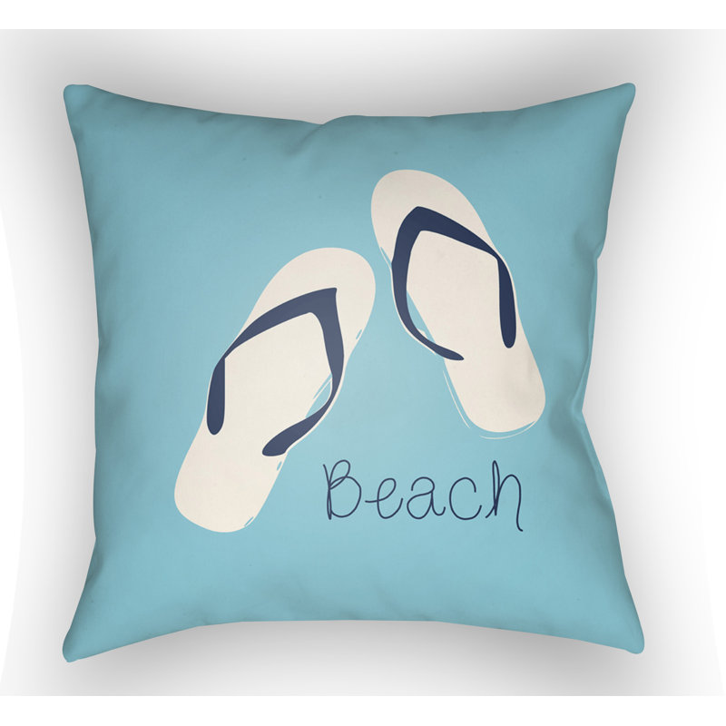 Carolina Coastal Bẹach Throw Pillow, Turquoise, 22" H  x 22" W x 5" D
