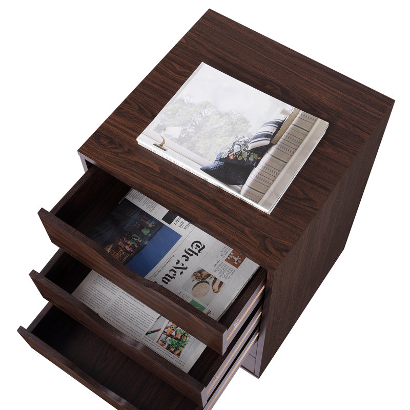 5 Drawer Chest File Cabinet, Wooden Storage Filing Cabinet with Wheels, Office File Cabinet, Office Alex Drawers for File storage