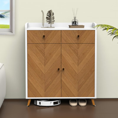 4-tier Shoe Storage Cabinet With Drawers