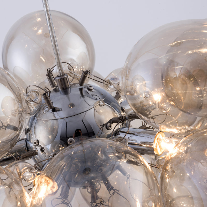 Abdurrahman 5 - Light Polished Chrome Cluster Pendant, Gold