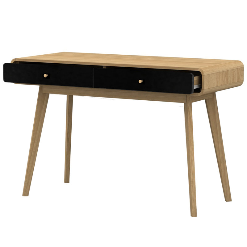 Justine Writing Desk, Oak/Black