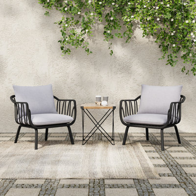 Fauteuil club d'extérieur en PP (ensemble de 2)