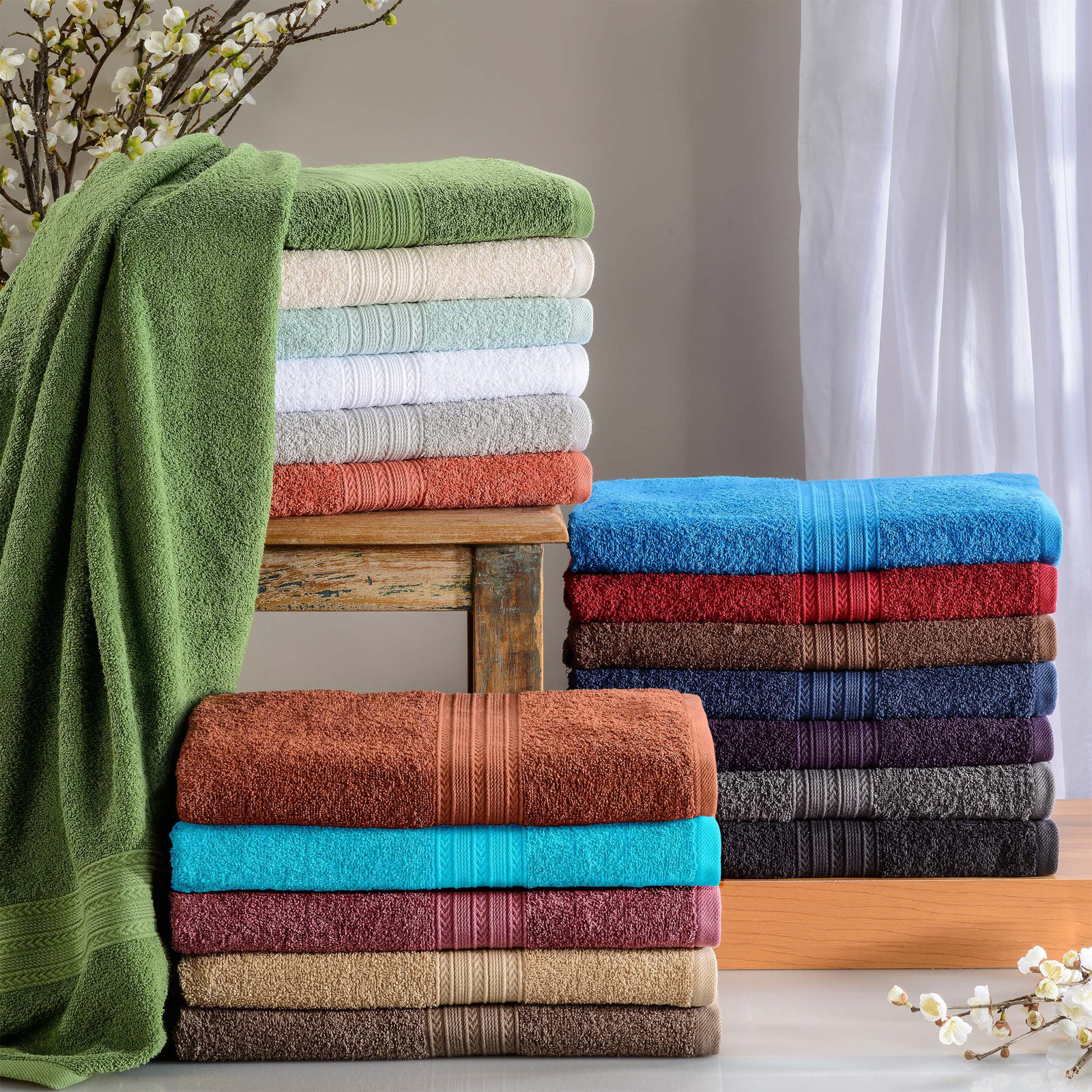 Hannu 12-Piece Sustainable Cotton Towel Set, Black