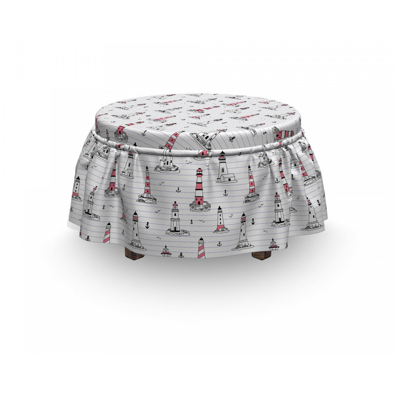 Ensemble de housse pour repose-pieds à coussins carrés 2 pièces phare notebook design
