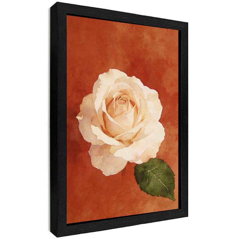 «Black», peinture florale rétro encadrée noire: roses neutres, impression d'art mural, impression sur le thème de la Saint-Valentin