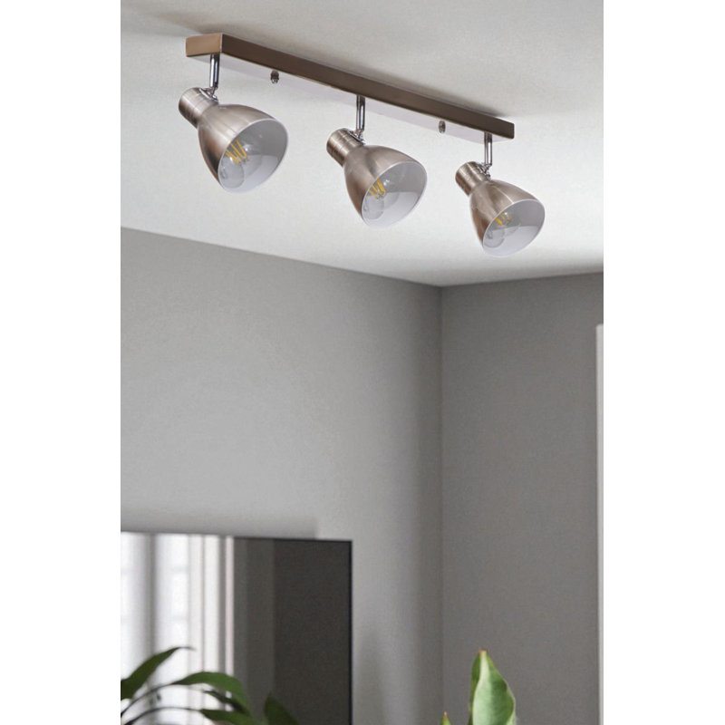 Lustre, Chrome chrome, 3 niveaux, Trois lumières