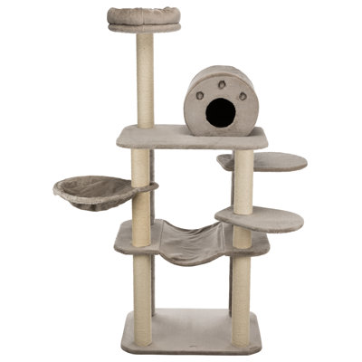 TRIXIE Fabiola 65" Cat Tower, 4-Level Cat Tree, Sisal Cat Scratcher, Plush Covered Cat Condo, Hammock, Cat Bed