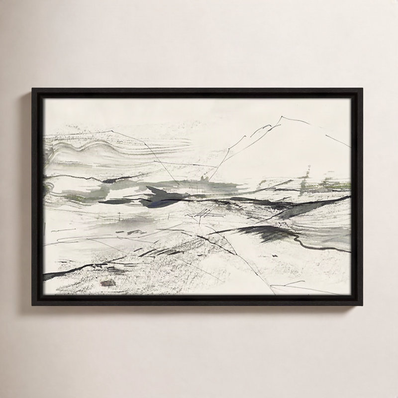 " Green Sketches " by PI Studio, Pas de tapis, Cadre mince noir, H 13 po x l 15 po x P 0,75 po