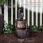 Fontaine rustique d'extérieur à pompe à baril à 2 niveaux - Débit d'eau relaxant, finition bronze H 27 po