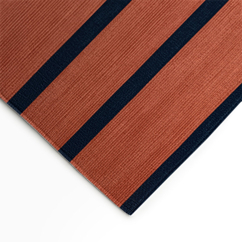 Tapis intérieur / extérieur rose HorizontalStripes, Rectangulaire 3 pi x 5 pi