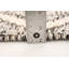 Tapis unique en laine noué à la main de style Indo marocain crème et gris nouvel âge 4 pi 11 po x 8 pi 2 po Grogan
