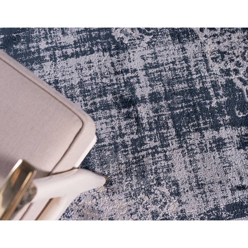 Tapis bleu foncé Ibtihal, Rond 6 pi 1 po