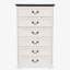 Commode verticale de style champêtre de 74 cm de large avec 6 grands tiroirs, commode de rangement haute avec un agencement spacieux de tiroirs, chambre à coucher-1336002583