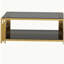 Table basse moderne rectangulaire noire, miroir