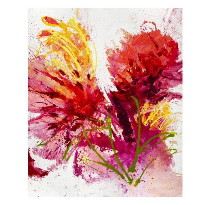 Summer Bouquet Painting by Paul Ngo, 44" H x 36" W x 1.5" D, Glass Coat